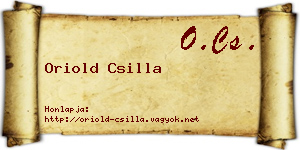 Oriold Csilla névjegykártya